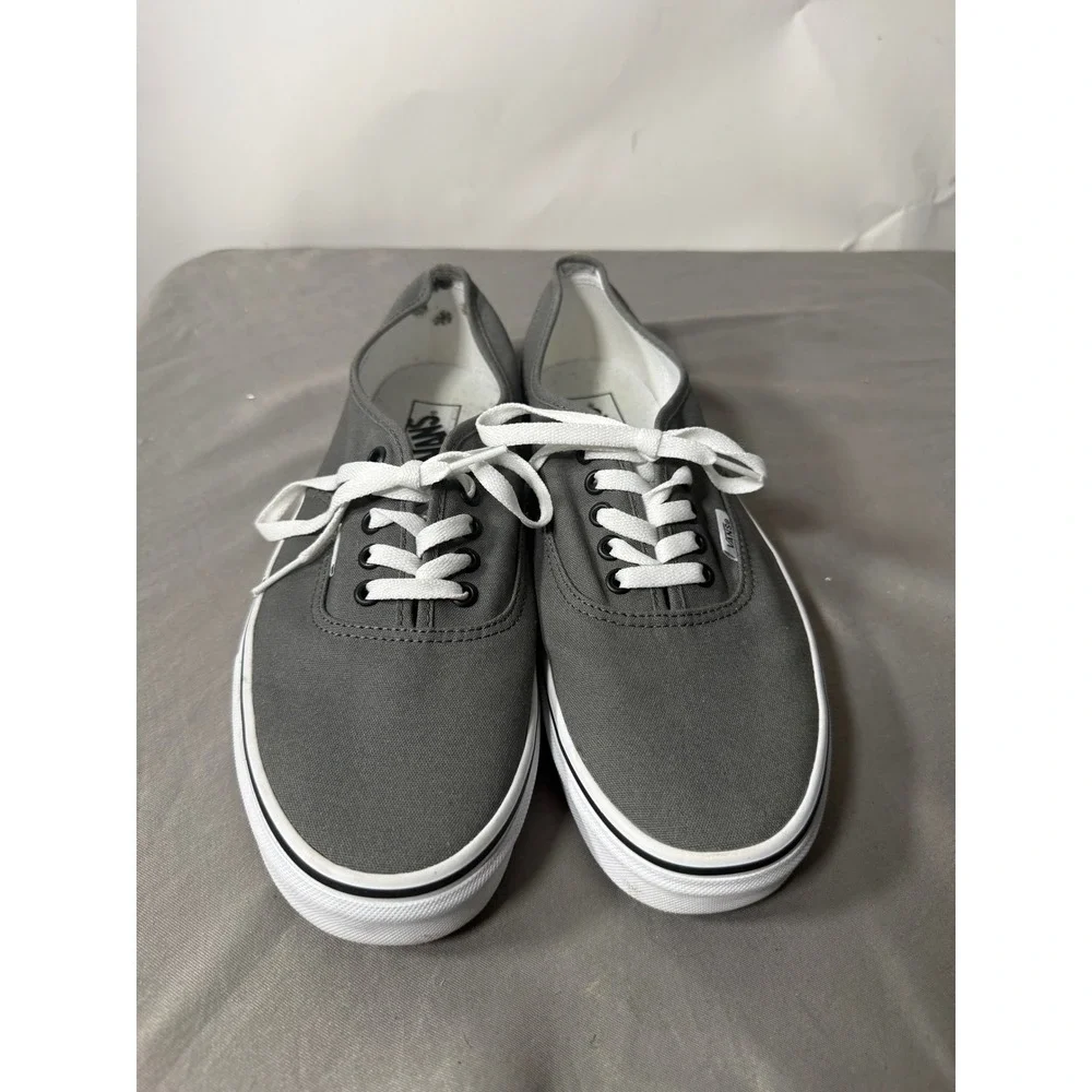 Vans Authentic Charcoal Grey Canvas Low Top Skate Shoes Mens 10.5 Womens 12